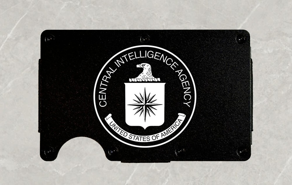 CIA Central Intelligence Agency Slim Thin Metal RFID Blocking Wallet Engraved