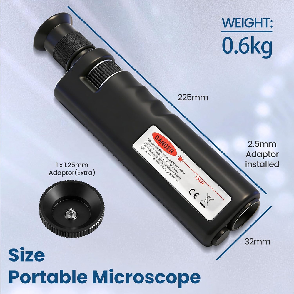 Fiber Optical Microscope 400X Magnification Cable Inspection Microscope Includes