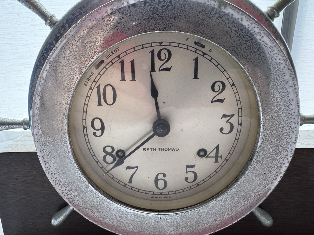 SETH THOMAS Brass Clock E537-001 and Barometer E537-009 With Case