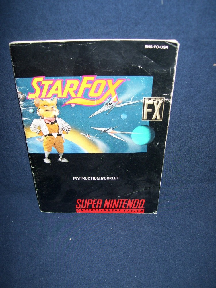 Star Fox Game Manual Super Nintendo Used