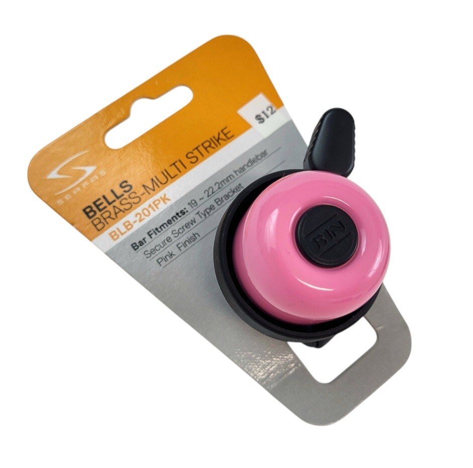 Serfas Brass-Multi Strike Bicycle Handlebar Bell - Pink - BLB-201PK