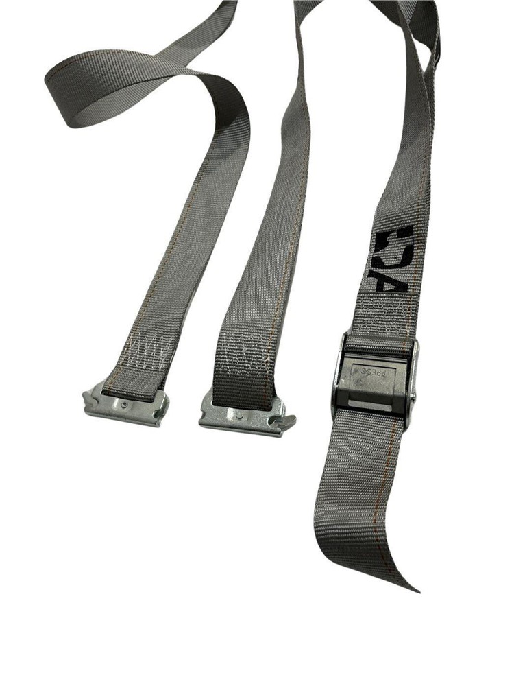 2"x16' Gray E-Track Cam Buckle Strap w/ Spring Fitting (4 Pack)