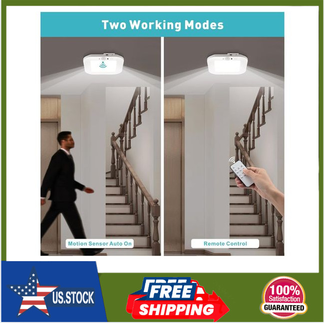 Rechargeable Motion Sensor Ceiling Light,No Wiring Battery Operated CeilingLight