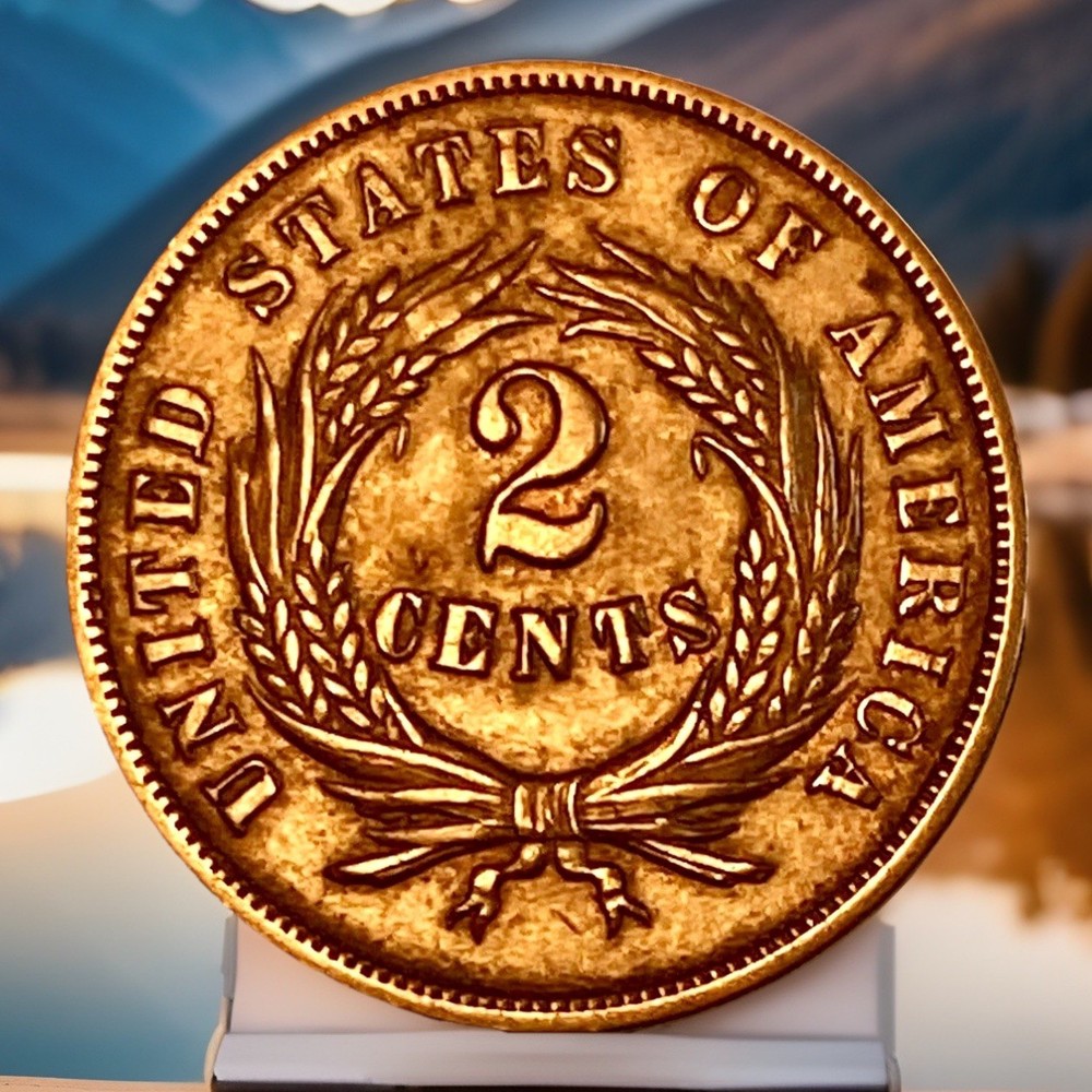 1864 2 Cent Piece Large Motto Choice BU