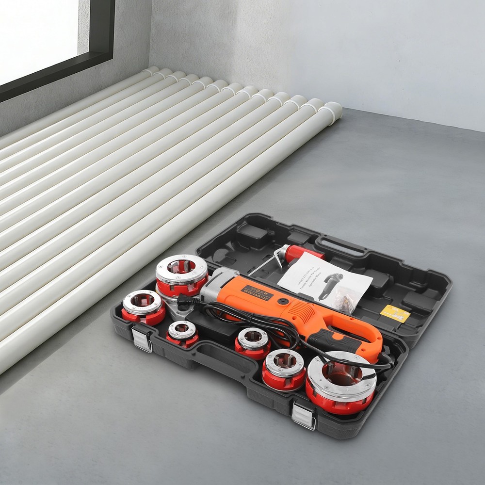 Handheld Electric Pipe Threader Threading Machine W/6 Pipe Cutter 1/2" - 2"