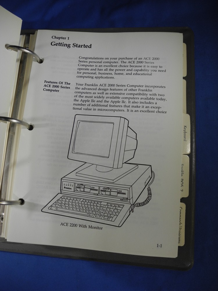 Vintage Computer Franklin ACE 2000, 2100, 2200 User Reference Manual