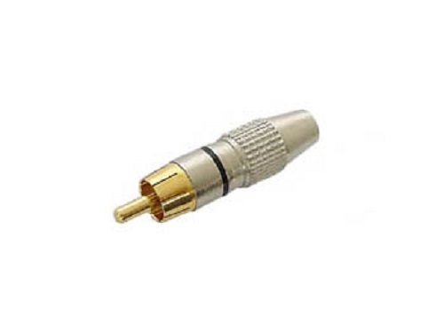 Velleman CA049B GOLD-TIP PHONO (RCA) PLUG - BLACK