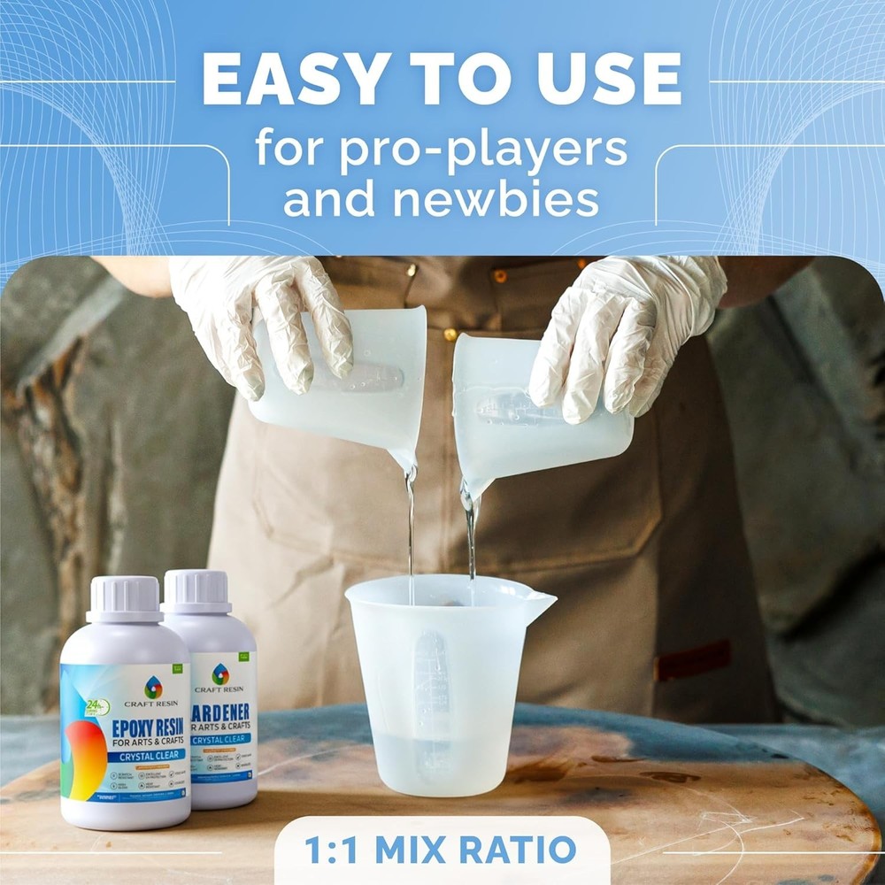 34 Oz Crystal Clear Epoxy Resin - Fast Curing for Creative Projects