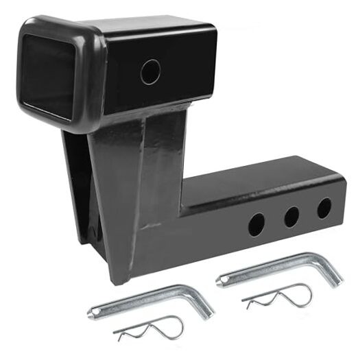 Trailer Hitch Riser for 2" Receivers, 6" Rise or Drop Solid‑Steel Height