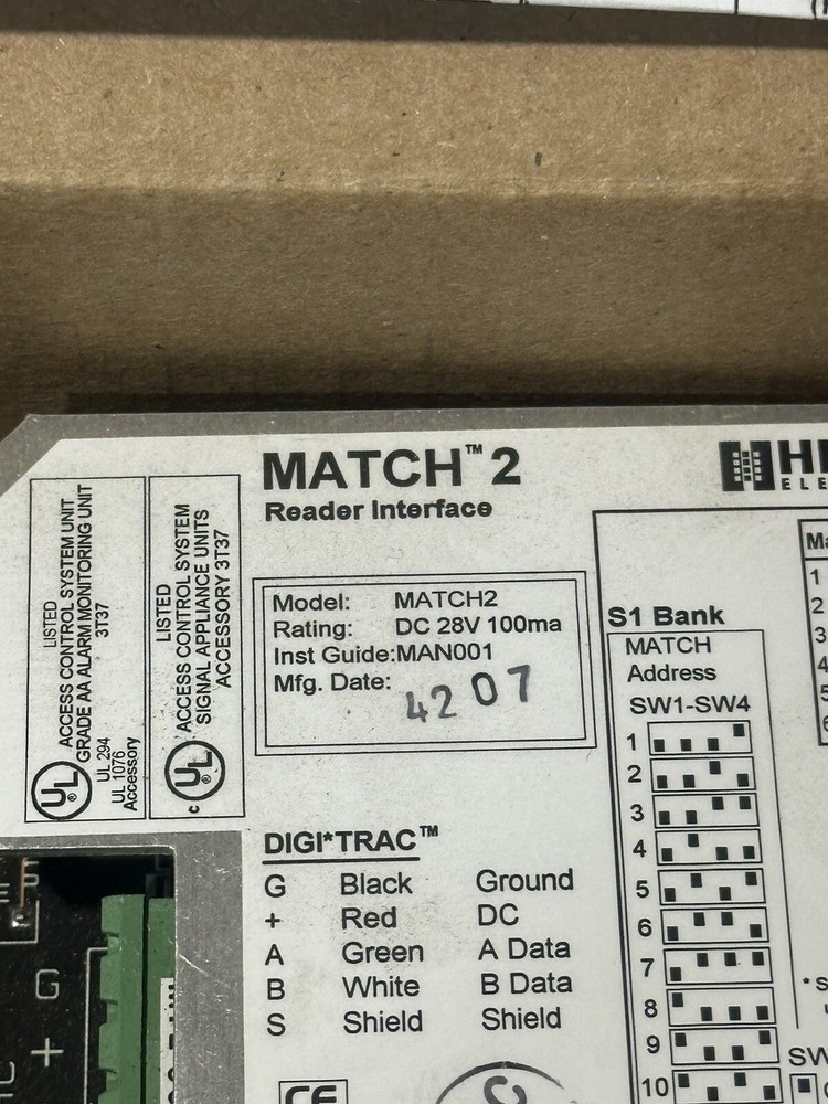 HIRSCH ELECTRONICS Match 2 Reader Interface, Two Reader Harnesses