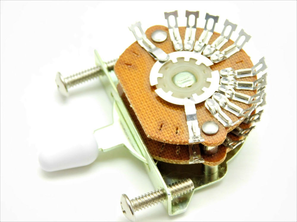 5-way 4-Pole, Double Wafer, Super Mega Switch for Stratocaster White Tip
