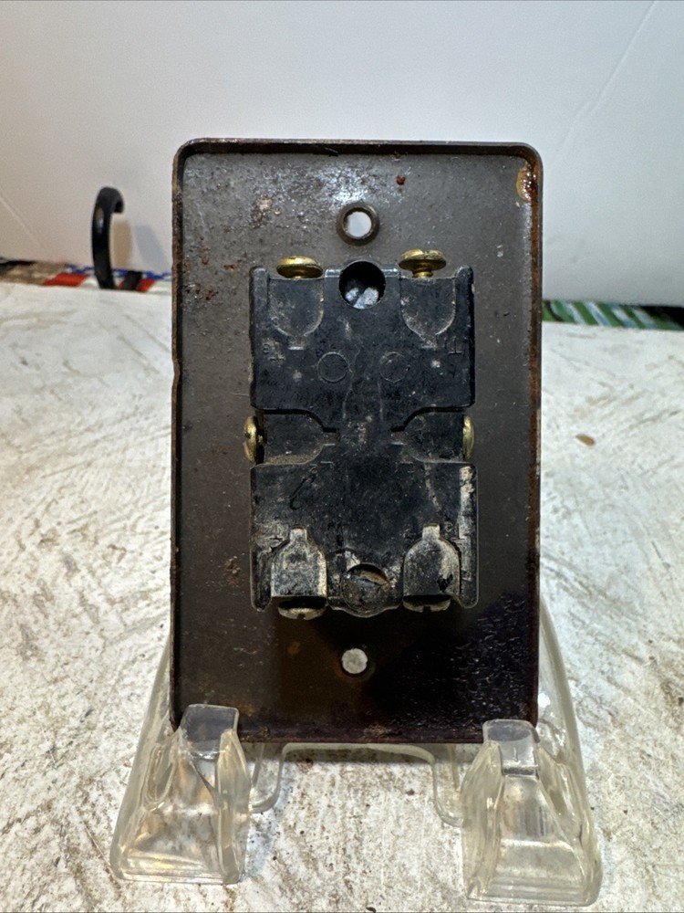 TOGGLE SWITCH Vintage two pole OFF/ON. Mounted Back Plate