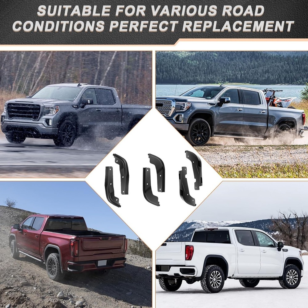 Mud Flaps Delete for GMC Sierra 1500 2019-2025, Durable ABS Material, No-Drill S