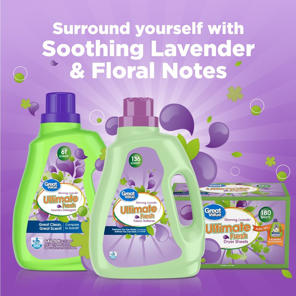 Ultimate Fresh Dryer Sheets, Blooming Lavender, 180 Count