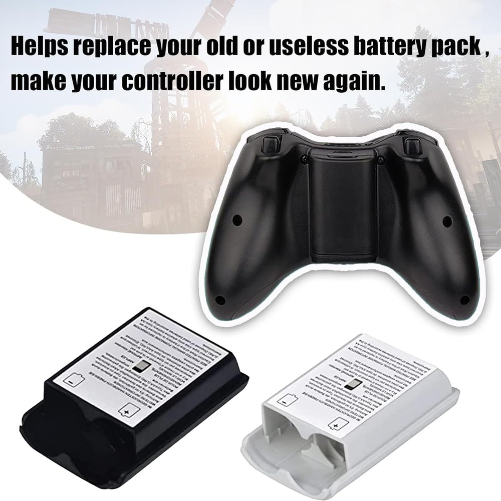 2 Pack Battery Cover for Xbox 360 Wireless Controller, 2Pcs White