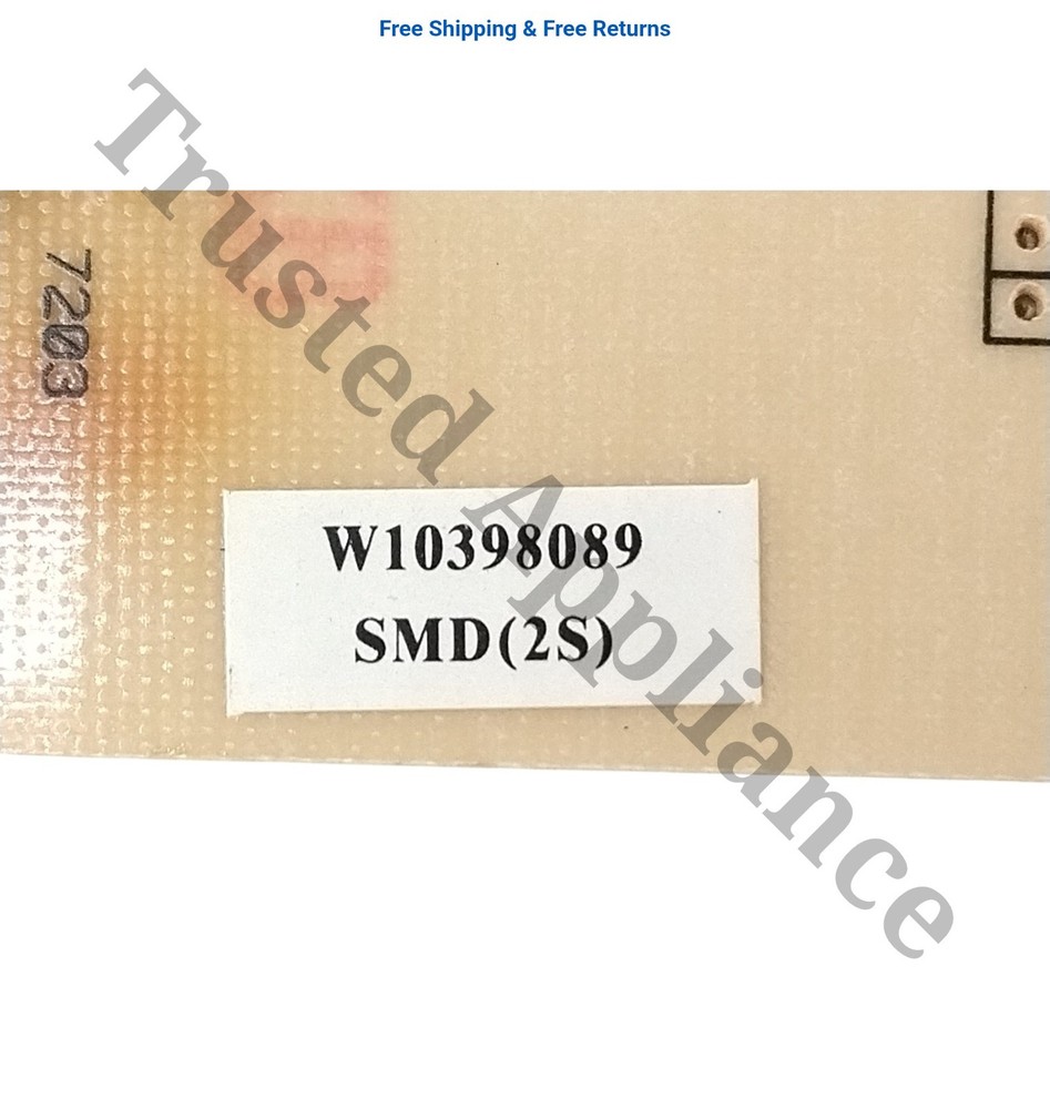 Whirlpool Microwave Main Control Board Electronic Controller PCB W10398089