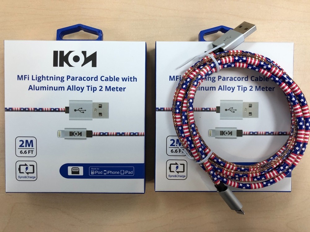 Ikon Premium Apple Certified 6FT Lightning Cable - Sync/Charge iPhone/iPad