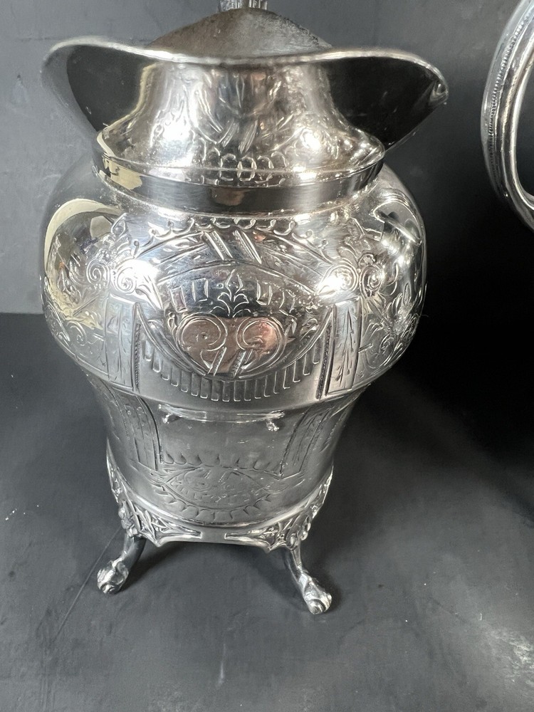Empire Style 19th C Webster Co. Silverplate Covered Sugar and Creamer