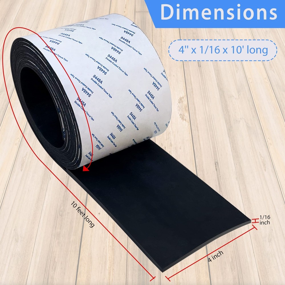 Neoprene Rubber Strip with Adhesive, Solid Rolls & Strips for DIY Gaskets, Cr...