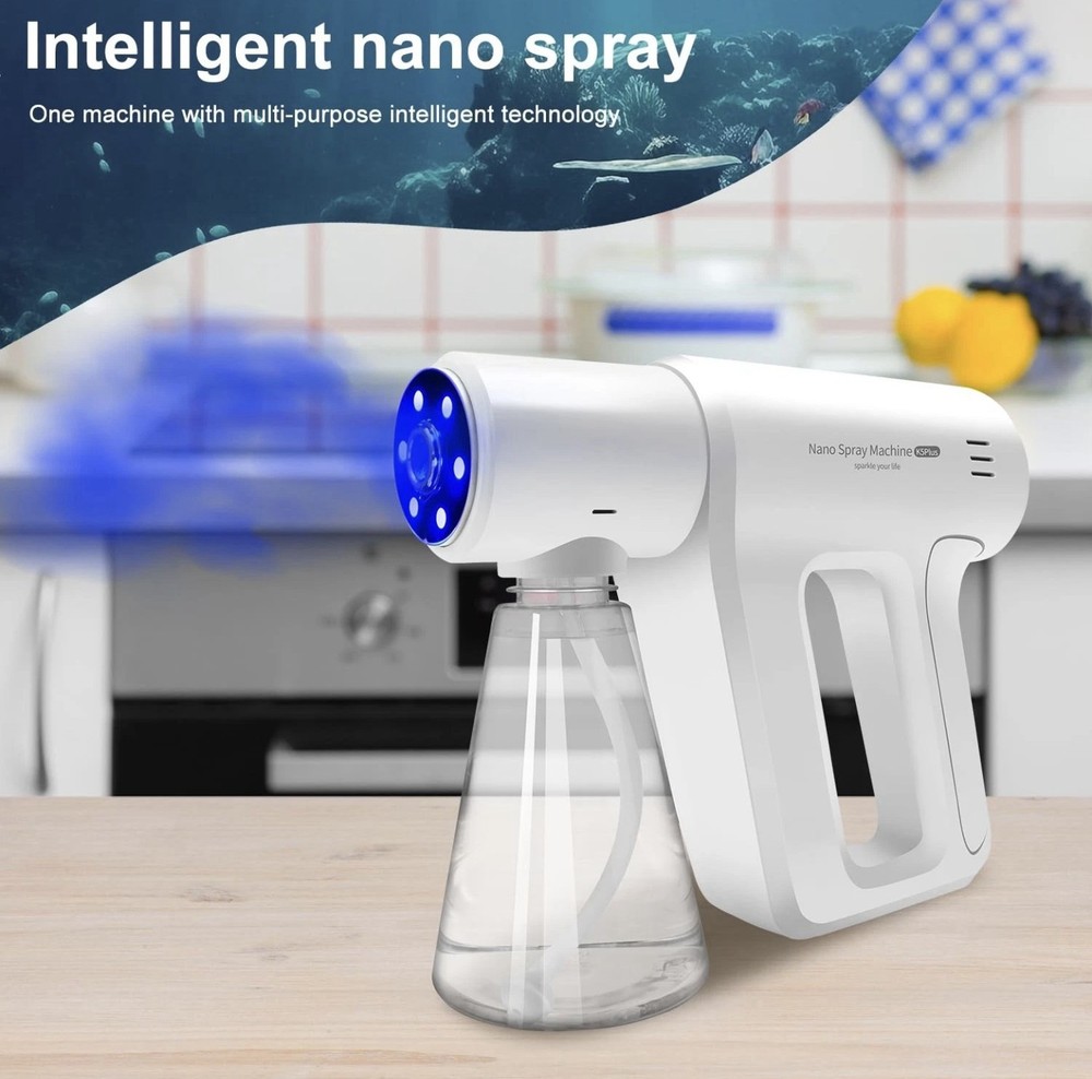 Atomizer Sprayer，Rechargeable ULV Nano Sprayer with Blue Light,Electrostatic ...