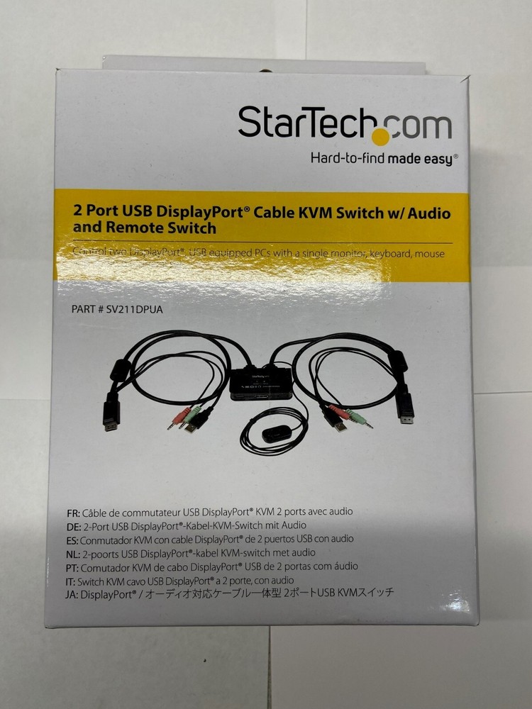 StarTech, SV211DPUA 2-Port USB DisplayPort Cable KVM Switch w/ Audio and Remote