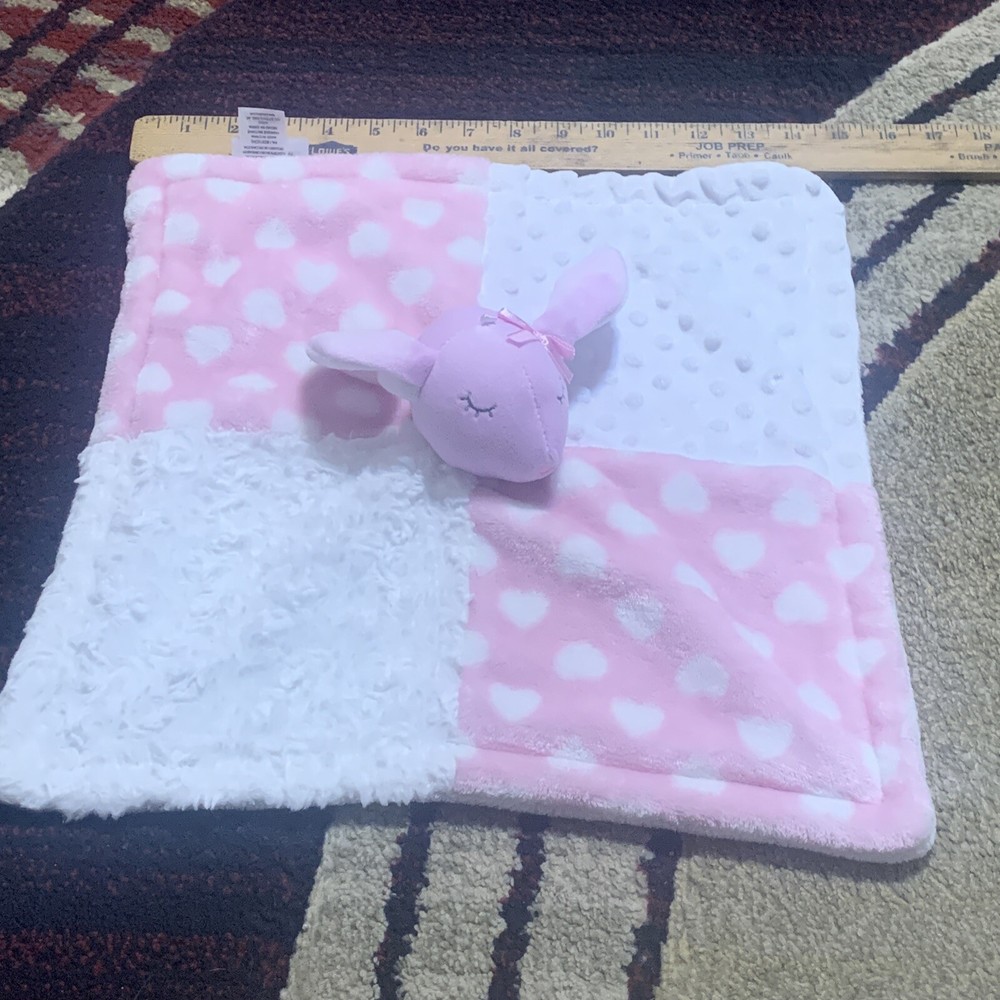 baby essentials Pink Bunny Minki Dots Hearts Security Blanket