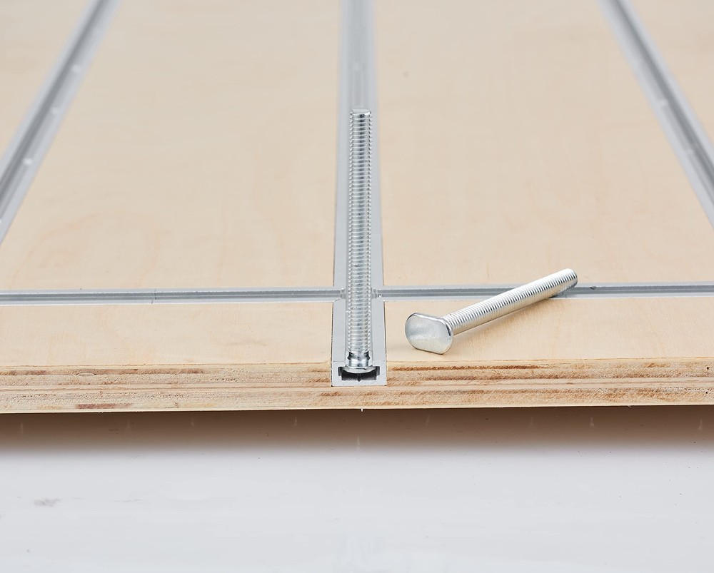 T Track Intersection Kit 3" Double-Cut Profile Predrilled Holes Silver OEM