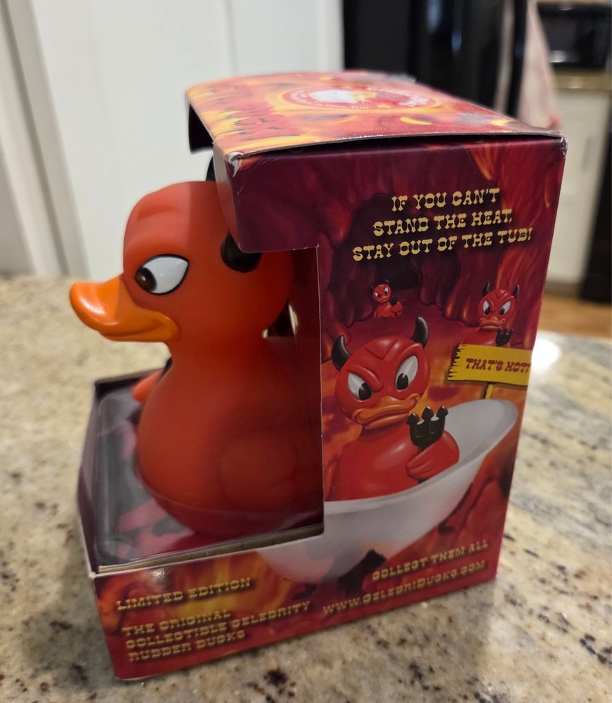 New! Devil Ducky Celebriducks 2011 Devil Duck Red Pitchforky