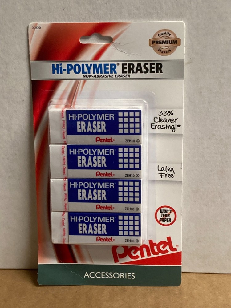 Pentel Hi-polymer Erasers (4 Count)