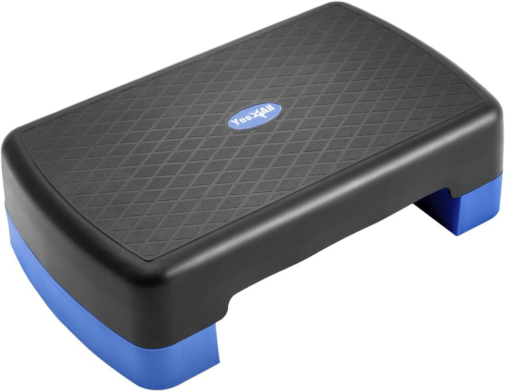 18.9" Aerobic Exercise Step Platform with 2 Risers, Adjustable Height Workout St