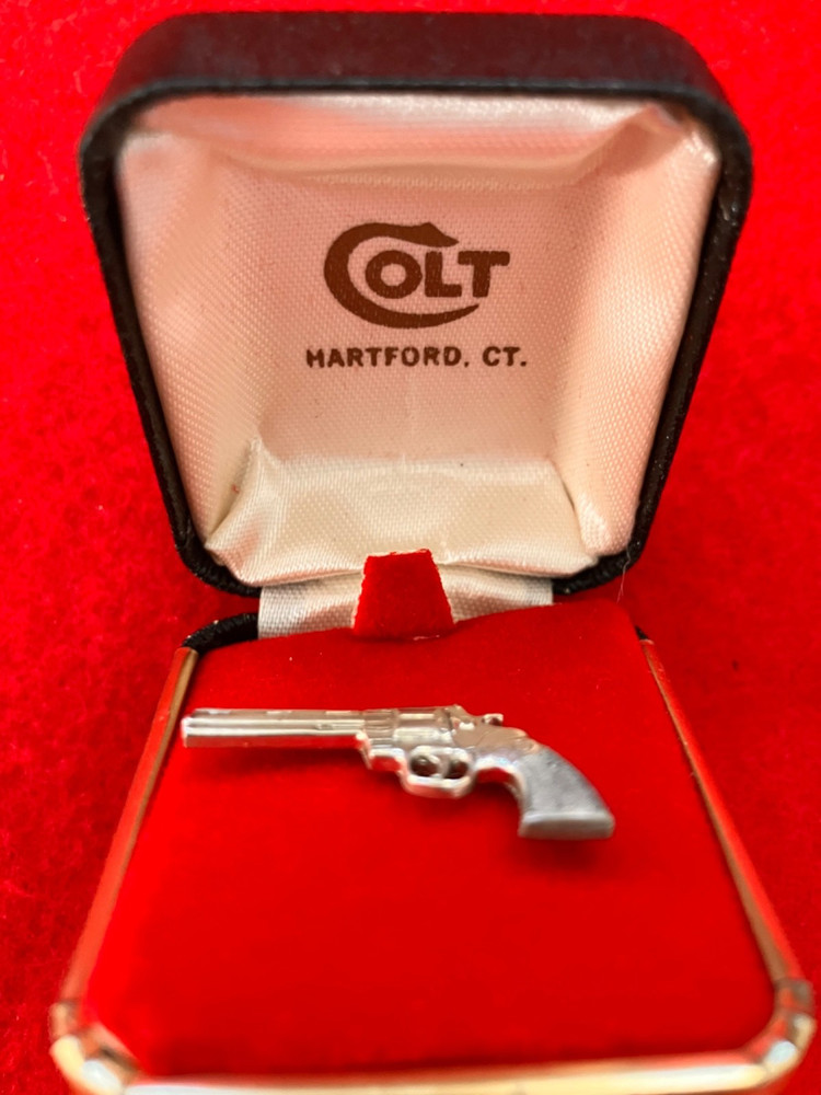 Vintage Colt Firearms Sterling Silver Python Tie Tack In Colt Box