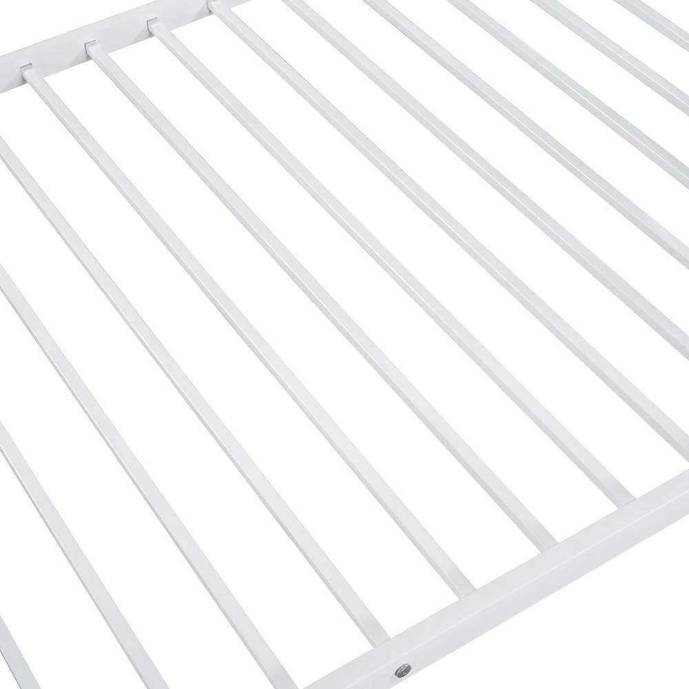 Modern Manhattan Twin-over-Twin Bunk Bed With Solid Stability Metal Frame White