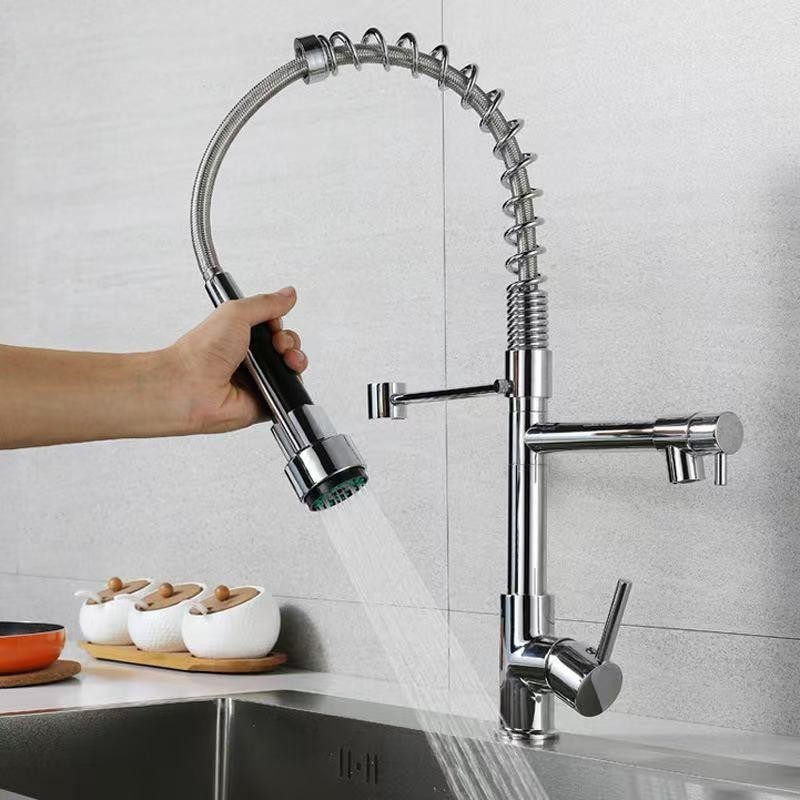Kitchen Faucet Kit 2-Function Pull Down Sprayer Pot Filler w/Spring Spout