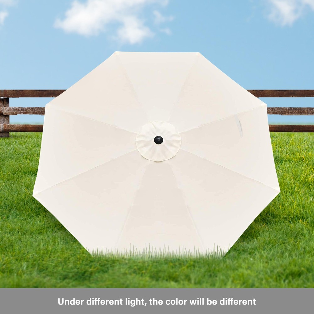 HealSmart 2pcs 9ft Patio Umbrella with Push Button 9FT 2Pack, Beige 2Pack