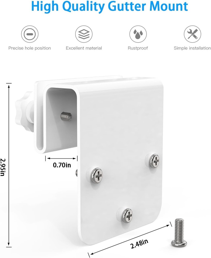Gutter Mount Bracket Compatible with Eufy Security Solocam S340/Solocam E30/E42,
