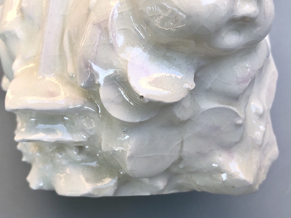Grotesque White Studio Pottery Doll Face Small Planter Pot