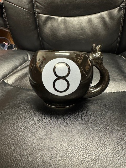 8 Ball Pool Mug - Peace Sign on Handle