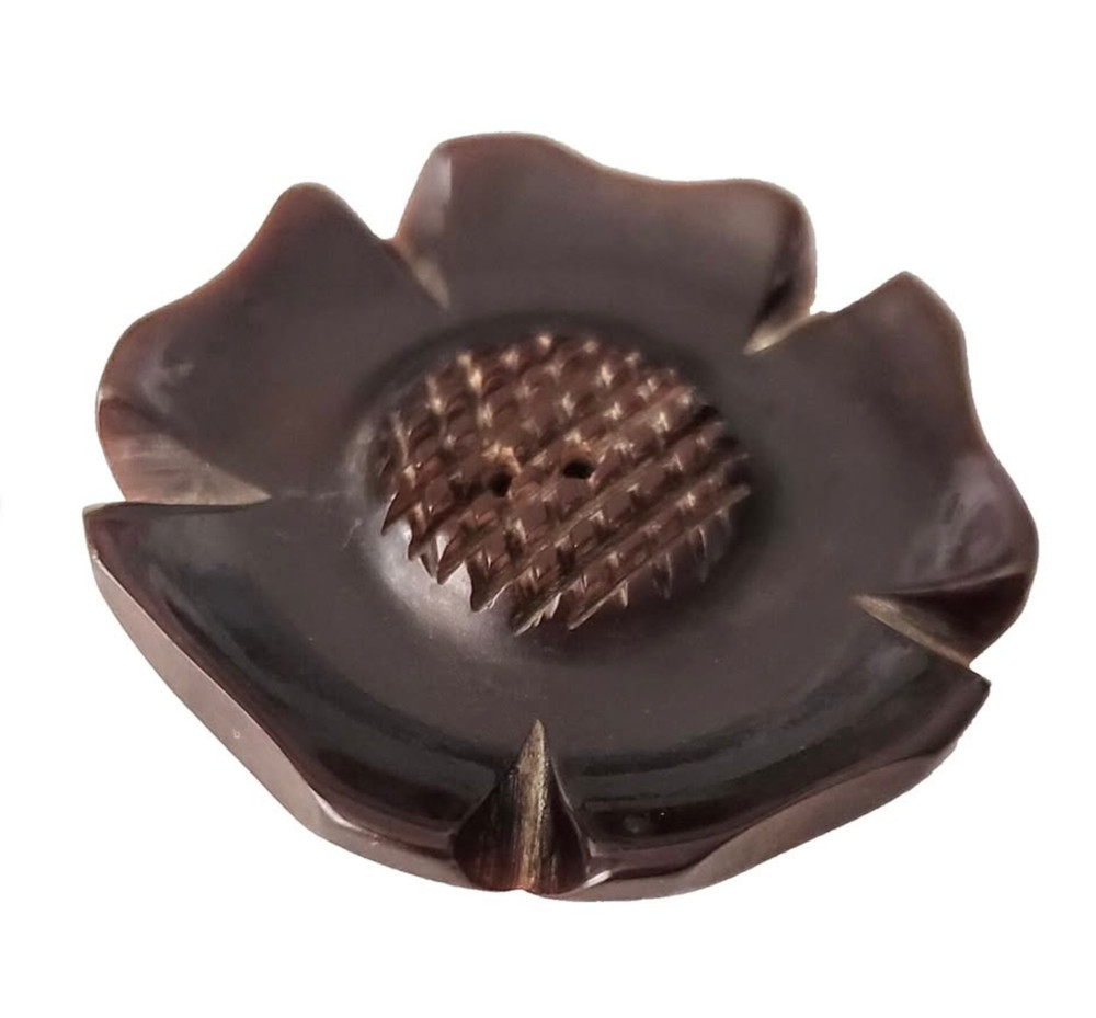 Large Carved Chunky Bakelite Flower Vintage Button