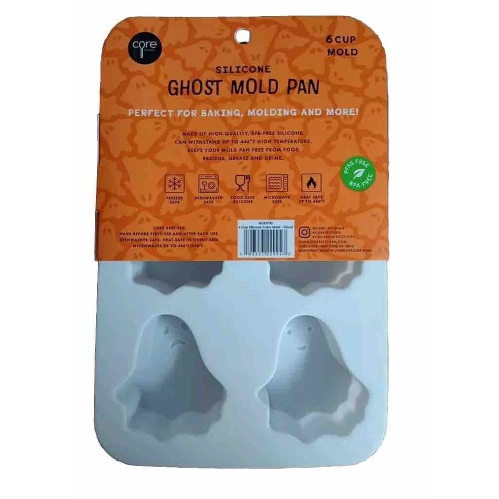 New Silicone White Ghost 6 Cup Mold Pan By Core Kitchen