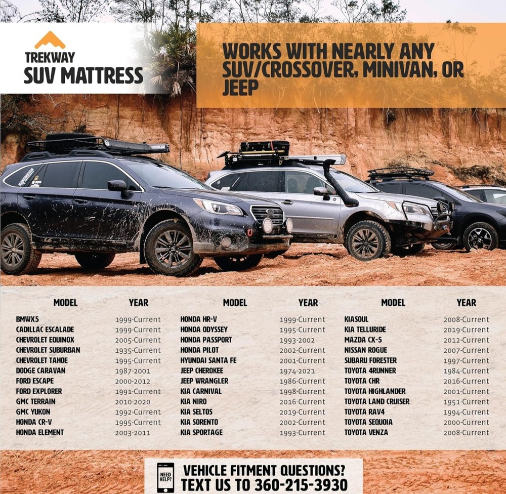 Trekway SUV Backseat Mattress