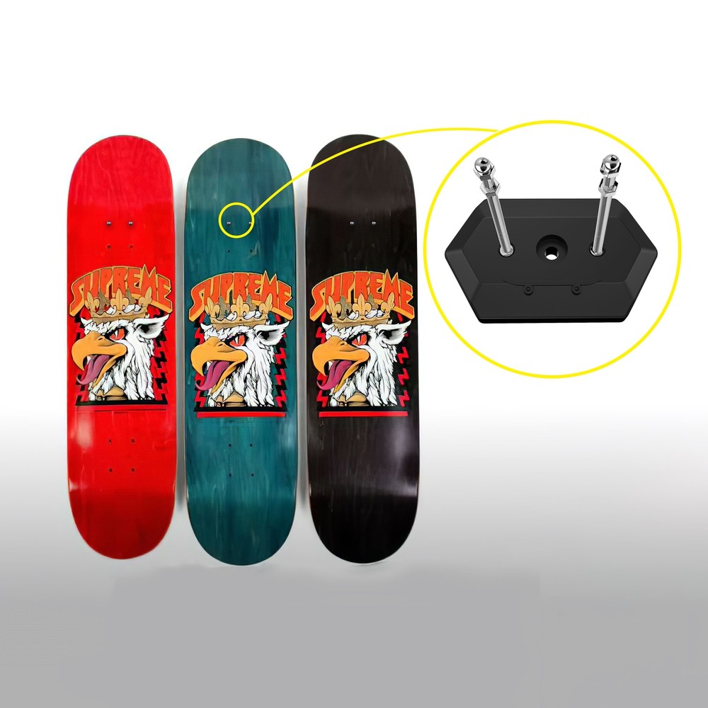 4 Pack Skateboard Wall Mount Skateboard hanger for Skateboard Deck Display