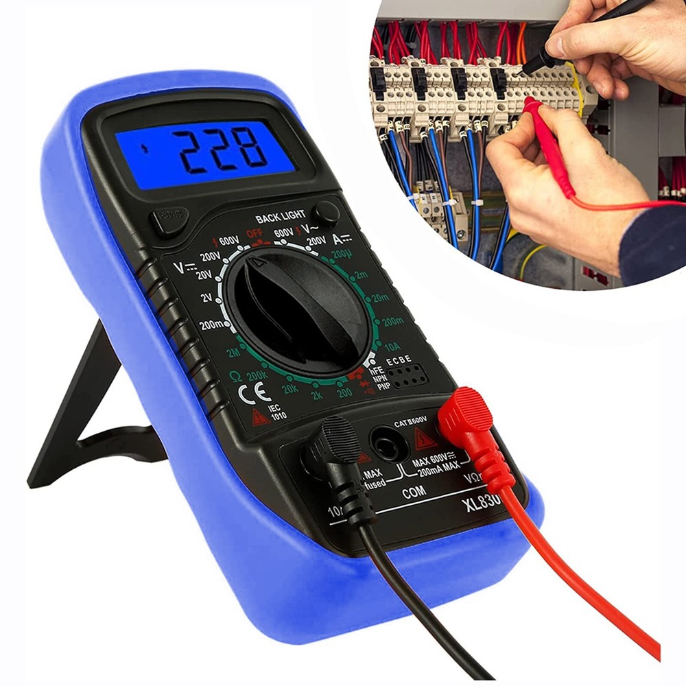 LCD Digital MULTIMETER Voltmeter Ammeter Ohmmeter Volt AC DC Tester Leads Meter