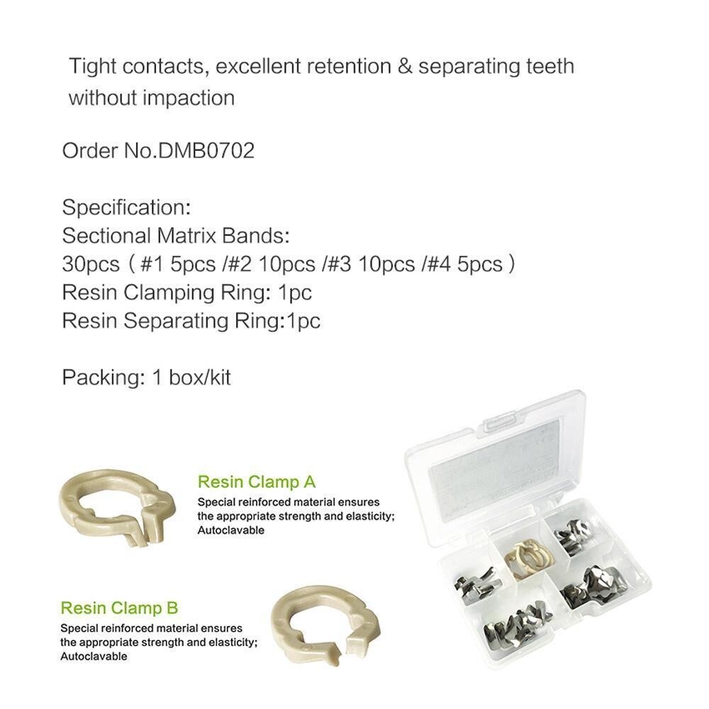 Dental Sectional Contoured Matrices Matrix Bands Clamping Separating Ring Kit
