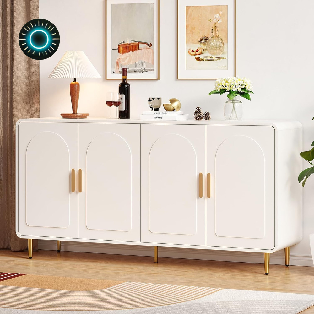 60" Sideboard Buffet Cabinet Large Credenza Storage Modern Console Table NEW