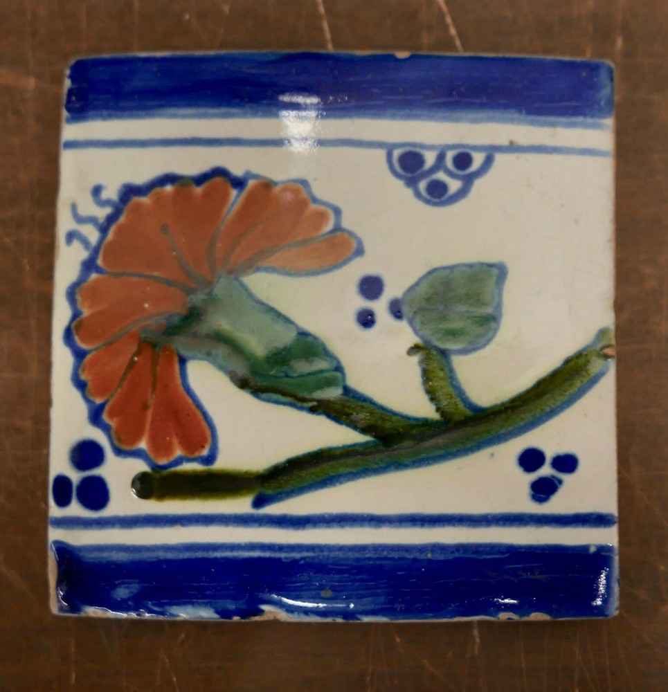 Mexican Hand-Painted Tile Old Mexico Version 1