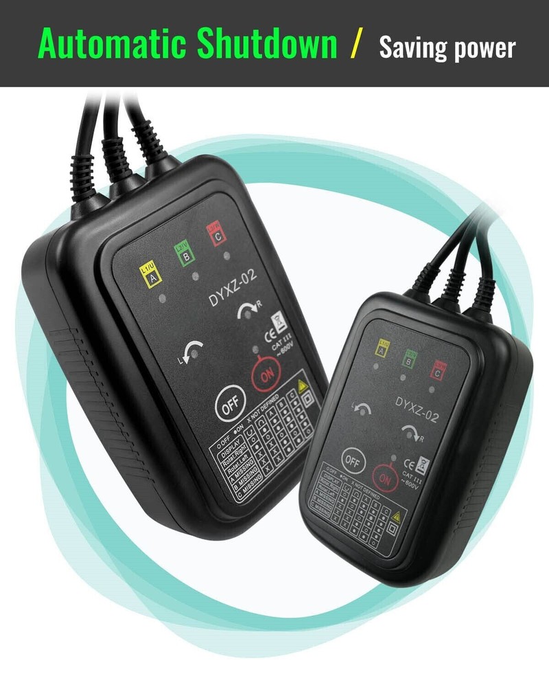 Rotation Meter 3Phase Sequence Detection Circuit Break Live Power Voltage Detect