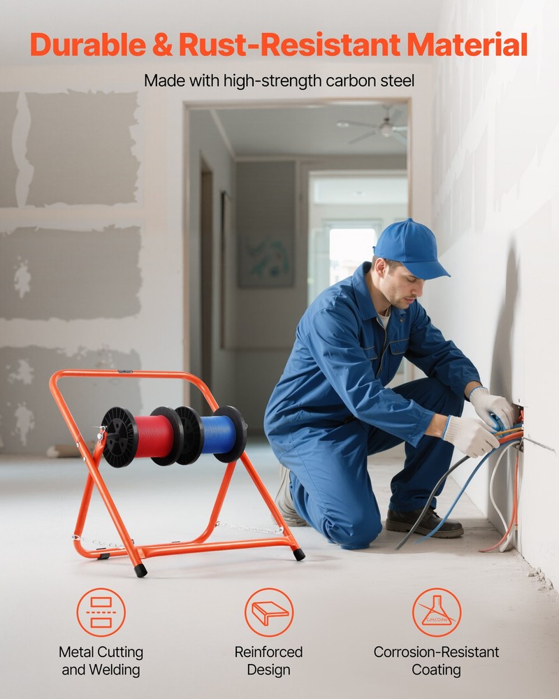 VEVOR Foldable Wire Spool Rack Cable Caddy for Electrical Industrial Retail