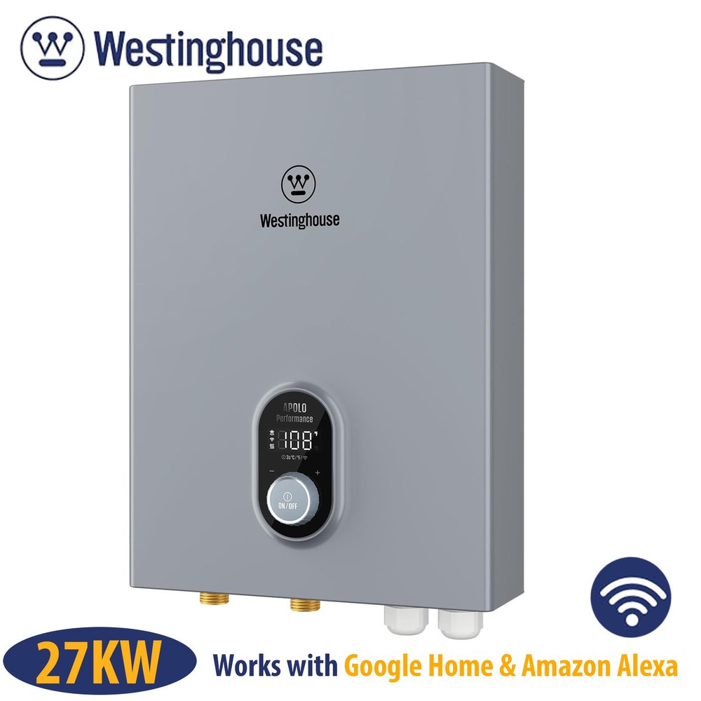 Westinghouse Tankless Water Heater Electric - 27kW 6.3GPM Voice Control Instant