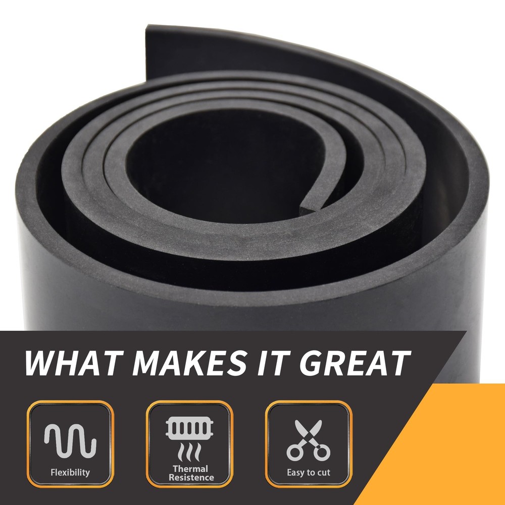1/4 Inch Thick Neoprene Rubber Strips and Solid Rubber Rolls, Sheet for DIY G...