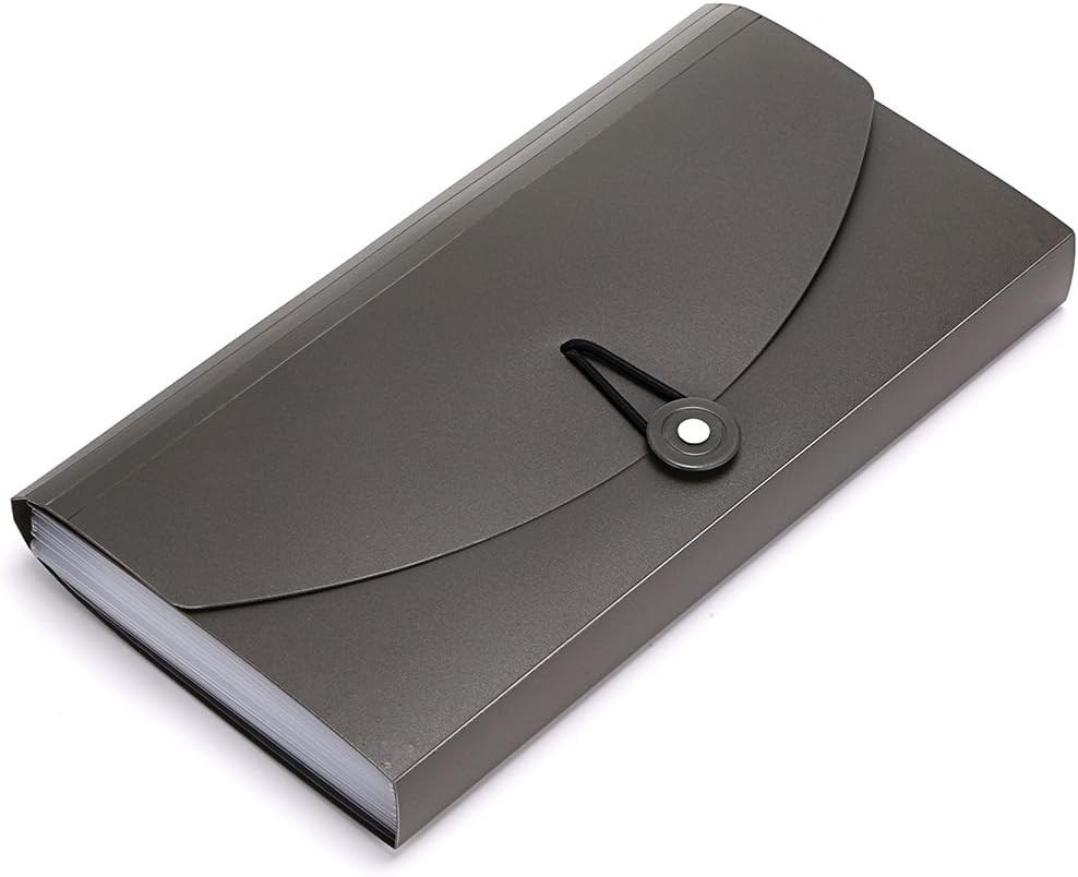 BTSKY Expanding File Folder -13 Pockets Small Accordion Grey